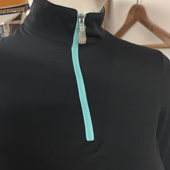 Kastel Denmark Black Long Sleeve Top with Blue Zipper - Picture 3 of 10